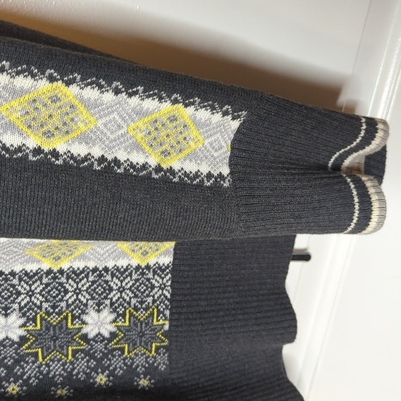 Eddie Bauer Gray Nordic Fair Isle Long Sleeve Full Zip Cardigan M - Picture 12 of 15